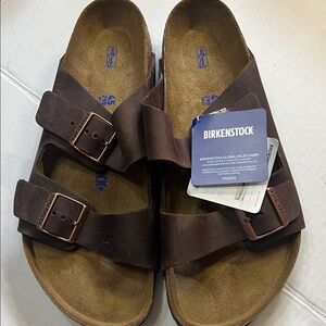 Birkenstock Dark Brown Leather Sandals
